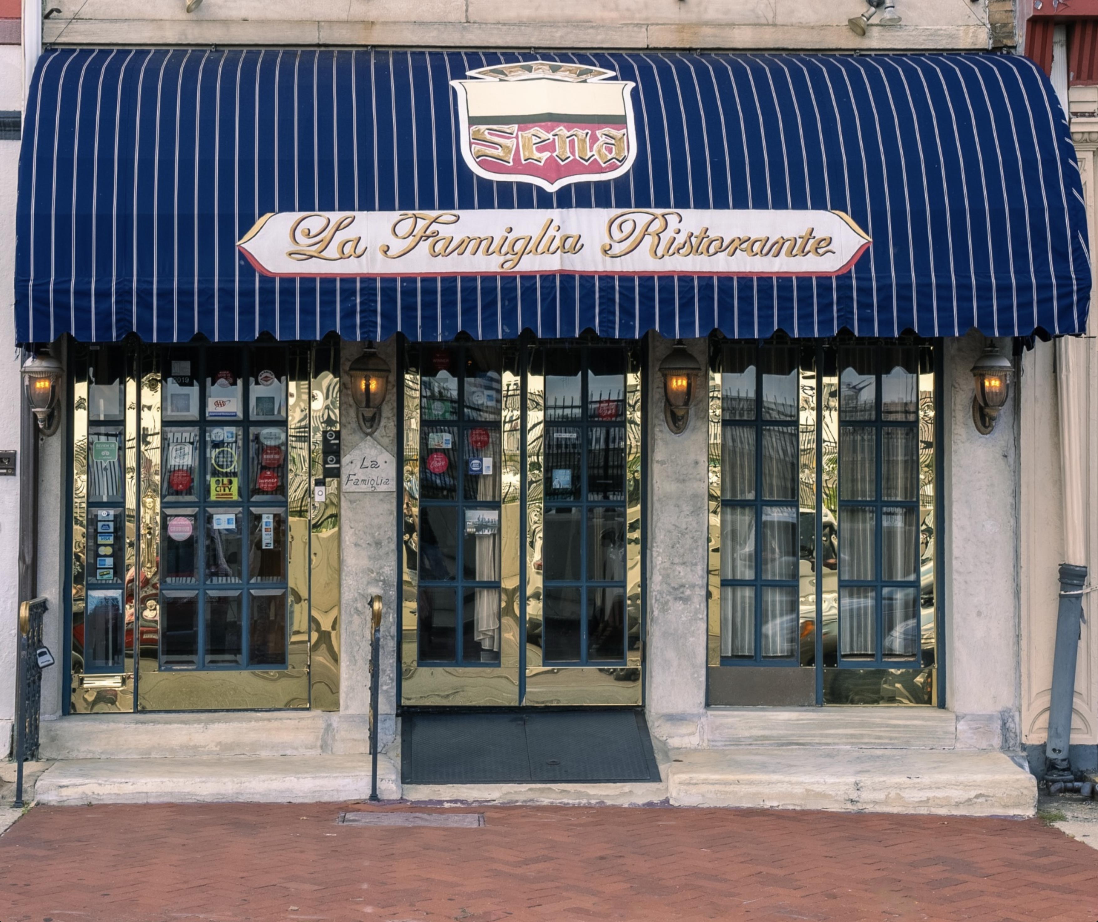 Facade of La Famiglia Ristorante on South Front Street